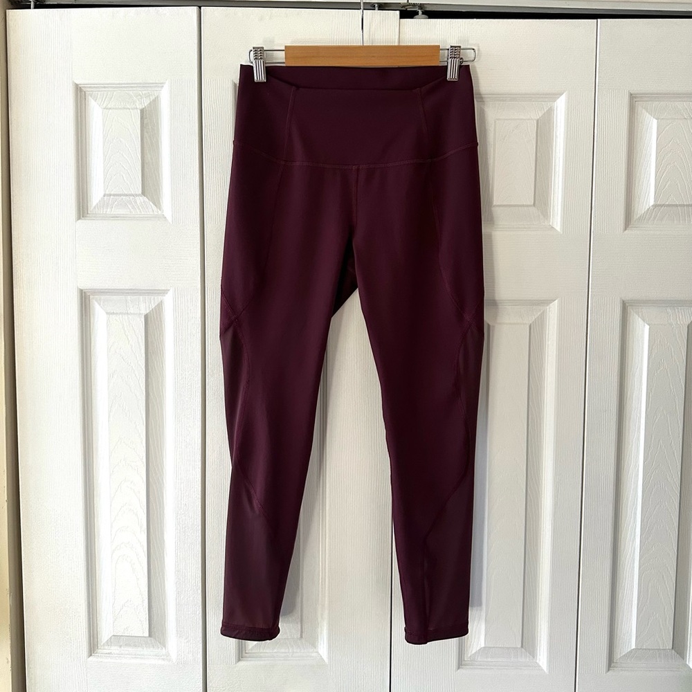 Burgundy lululemon leggings size 10